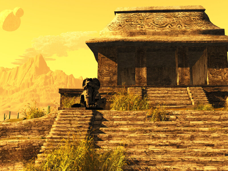 Ancient Temple Ruins — Yellow