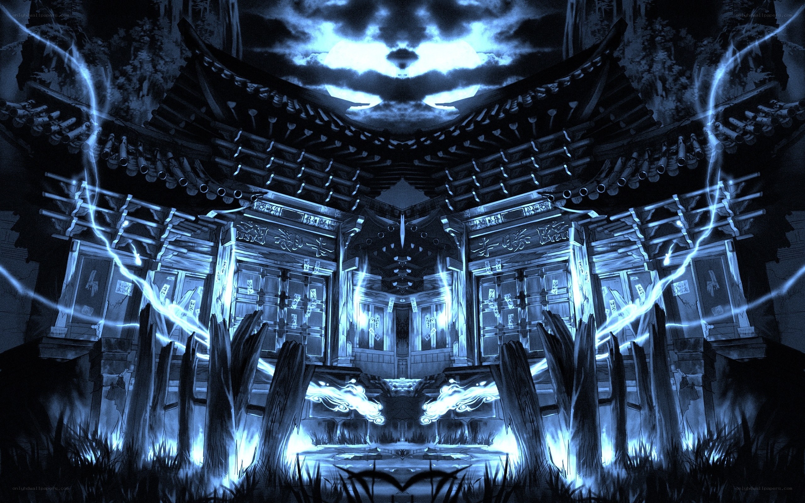ancient temple under storm