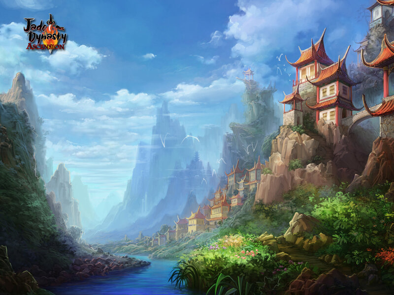 Ancient Temple Village — Blue