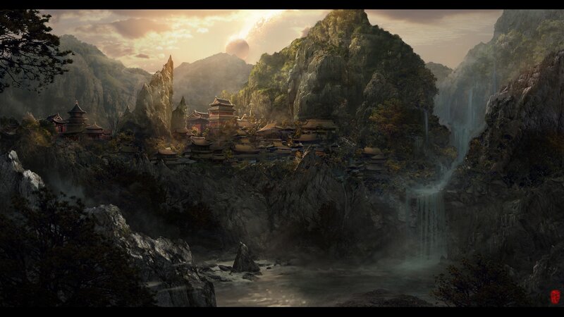 Ancient Temple Village — Gray