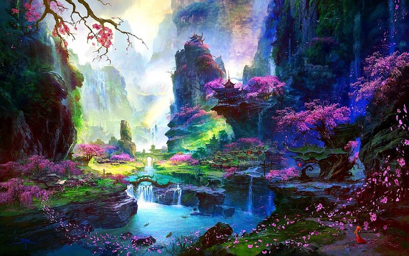 Ancient Temple Village — Purple