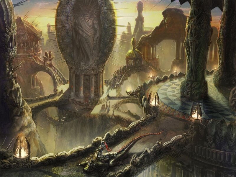 ancient temple with dragon