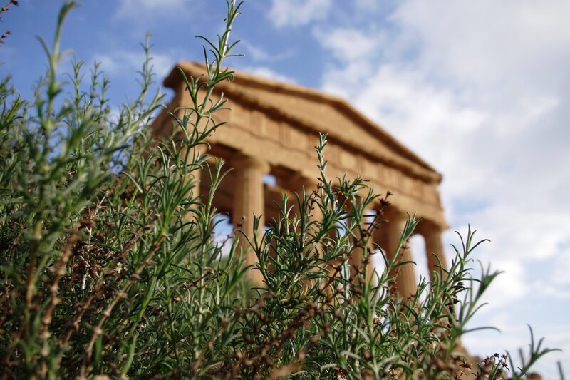 Ancient temple with greenery