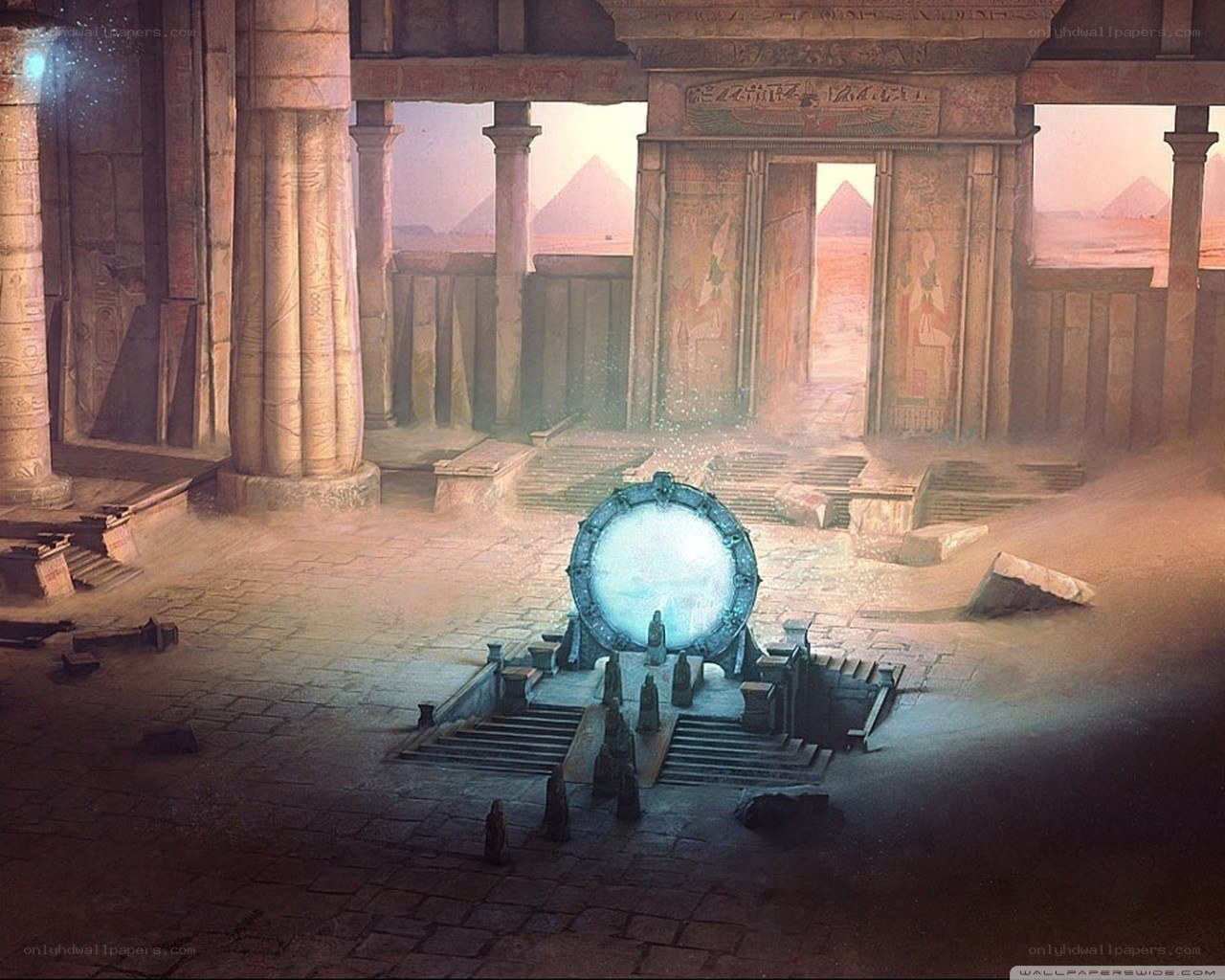 ancient temple with portal