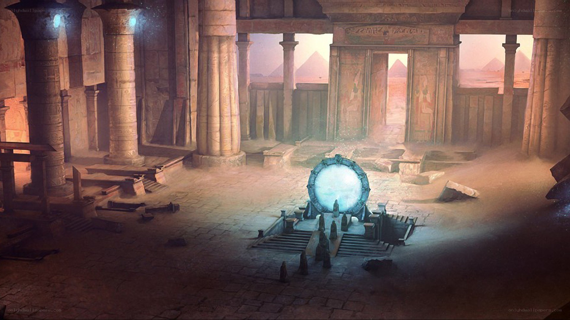 ancient temple with portal