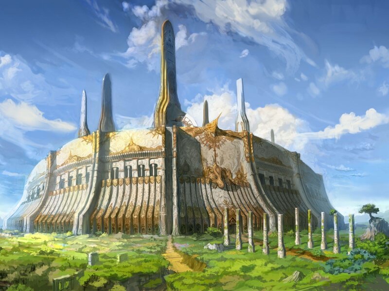 ancient temple with spires