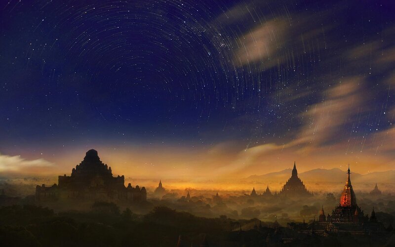 Ancient Temples at Night