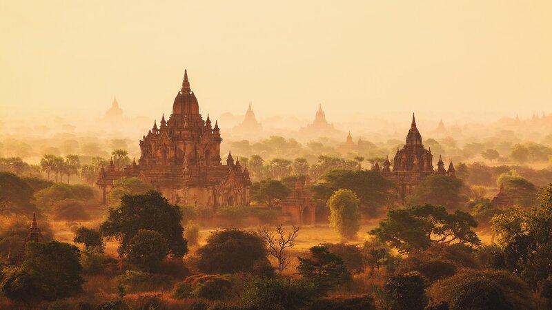 Ancient Temples at Sunrise