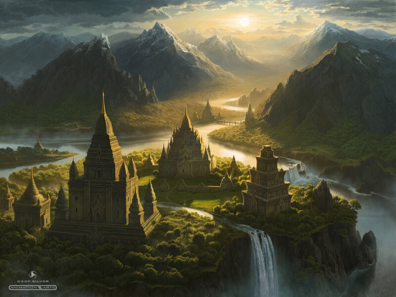 Ancient Temples in Mountains — Green