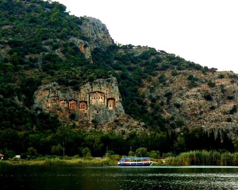 ancient tombs carved into cliff