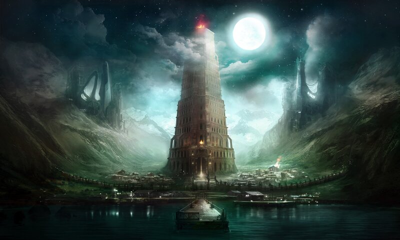 Ancient Tower at Night