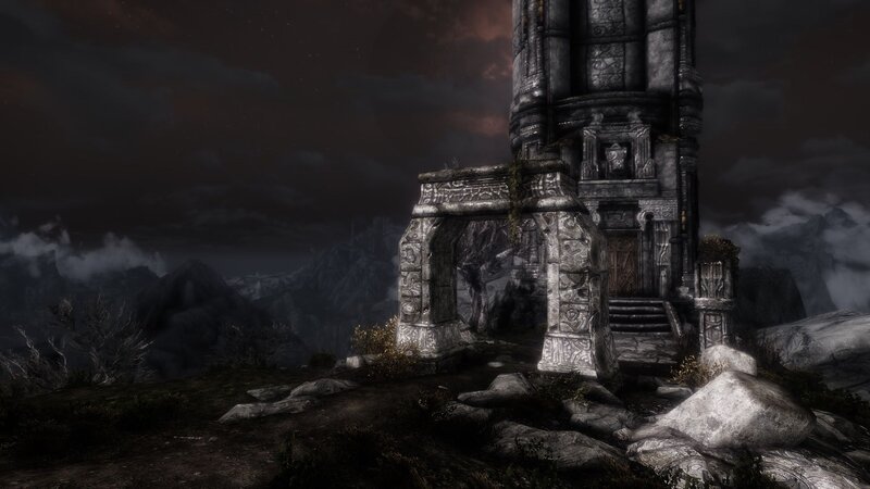ancient tower in mountain ruins