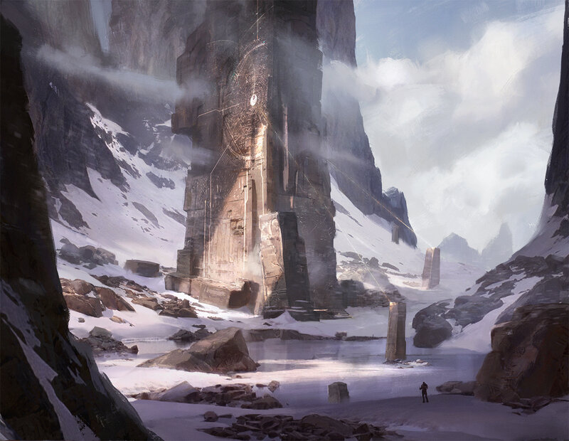 Ancient Tower in Snow