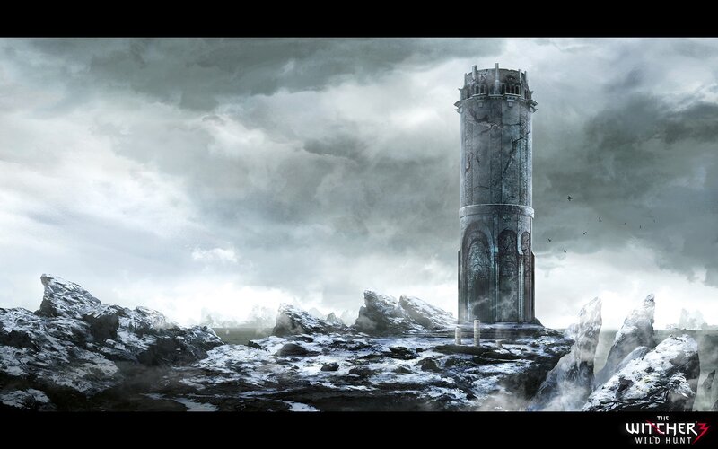 ancient tower on a rocky island