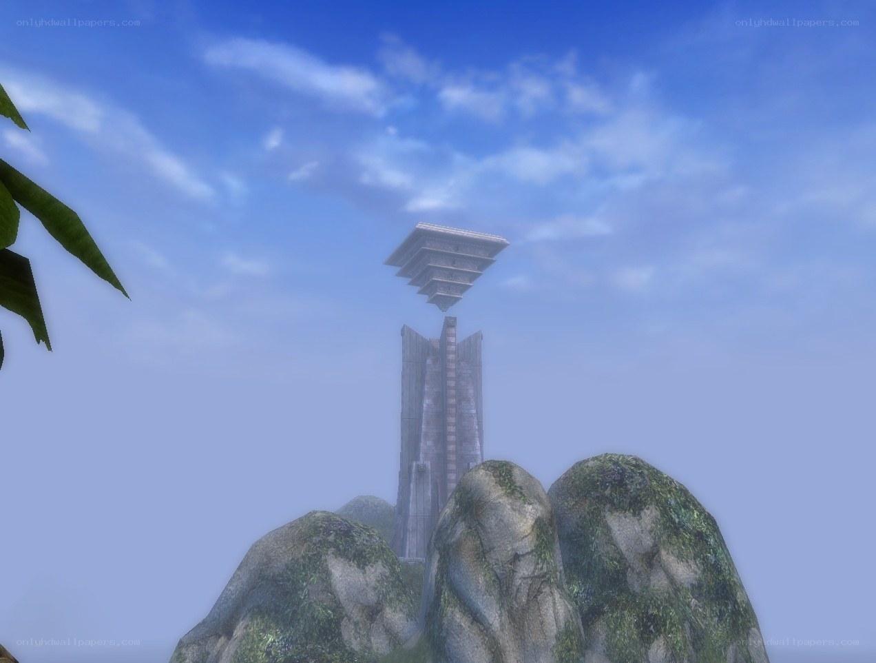 ancient tower on a rocky island