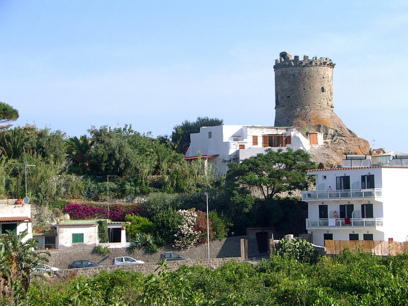 Ancient Tower on Hill — White
