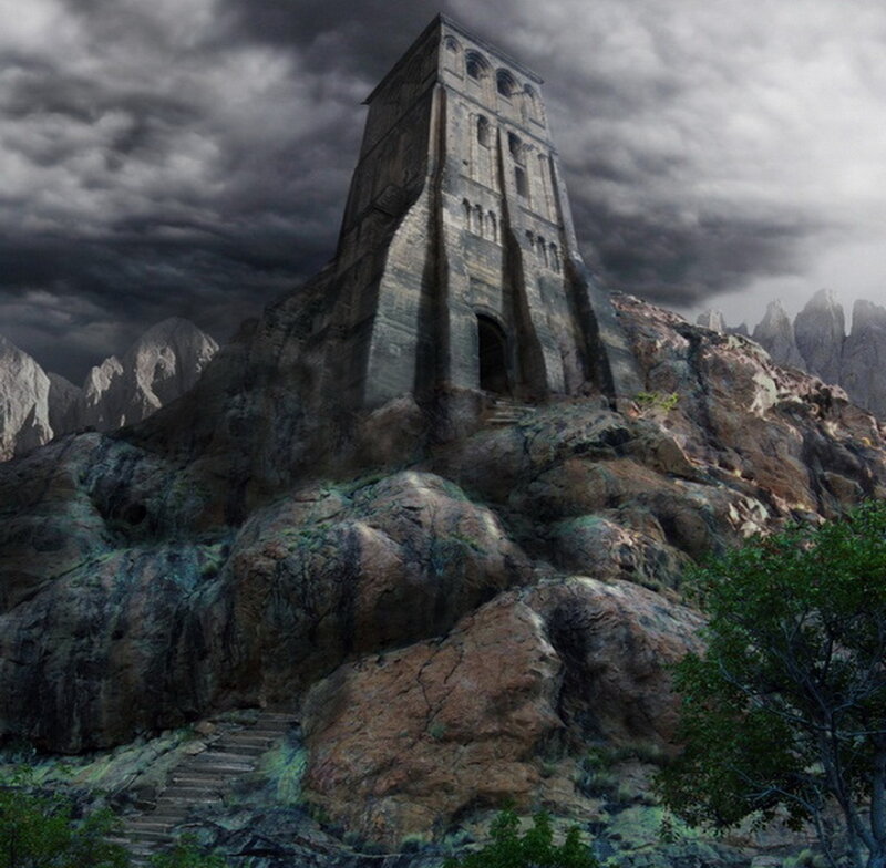 Ancient Tower on Mountain