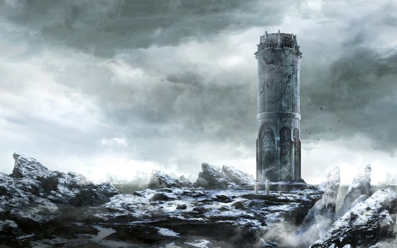 Ancient Tower on Rocks