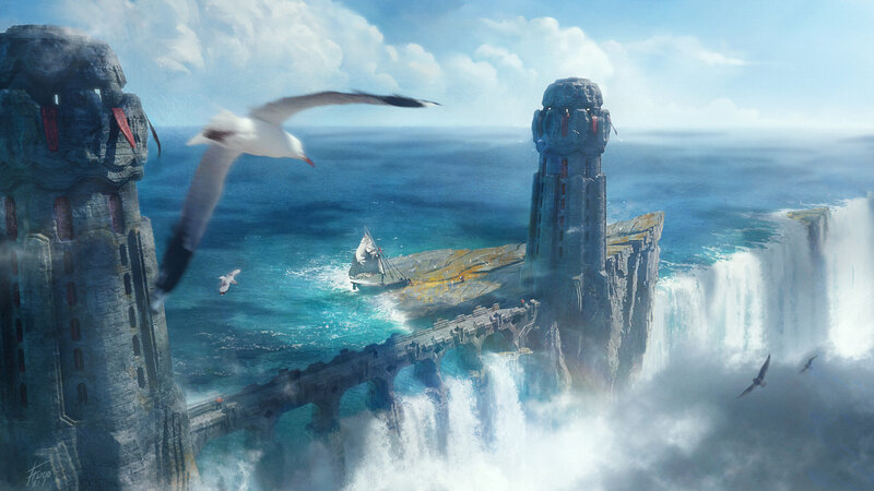 Ancient Towers by Sea