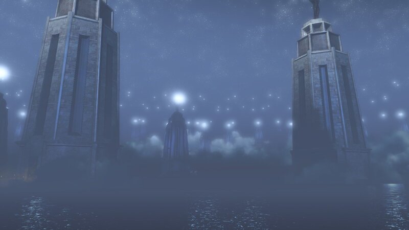 Ancient Towers in Fog