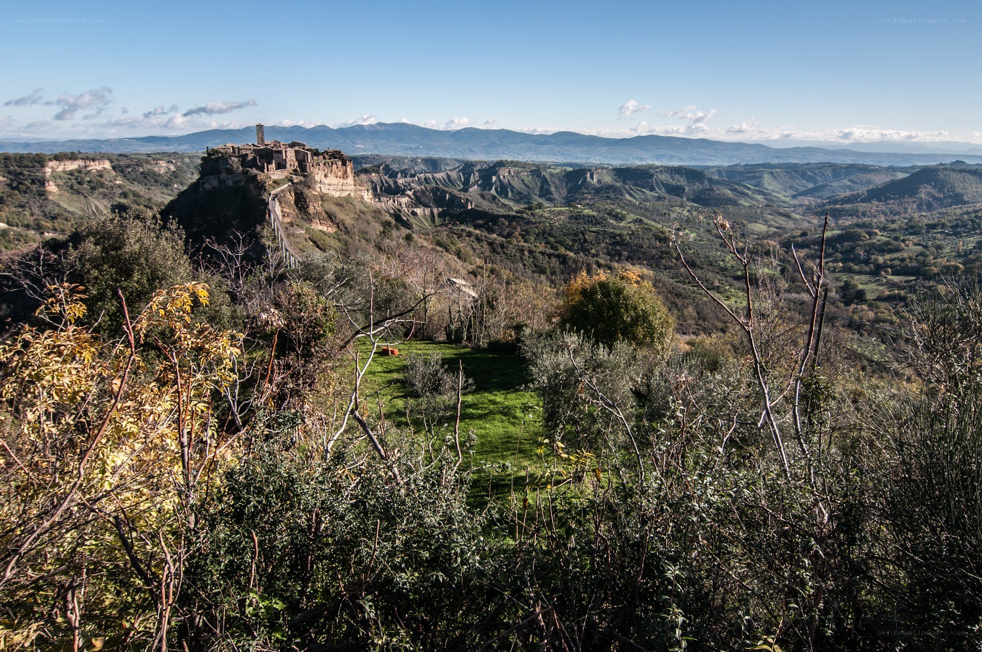 ancient town on a hilltop