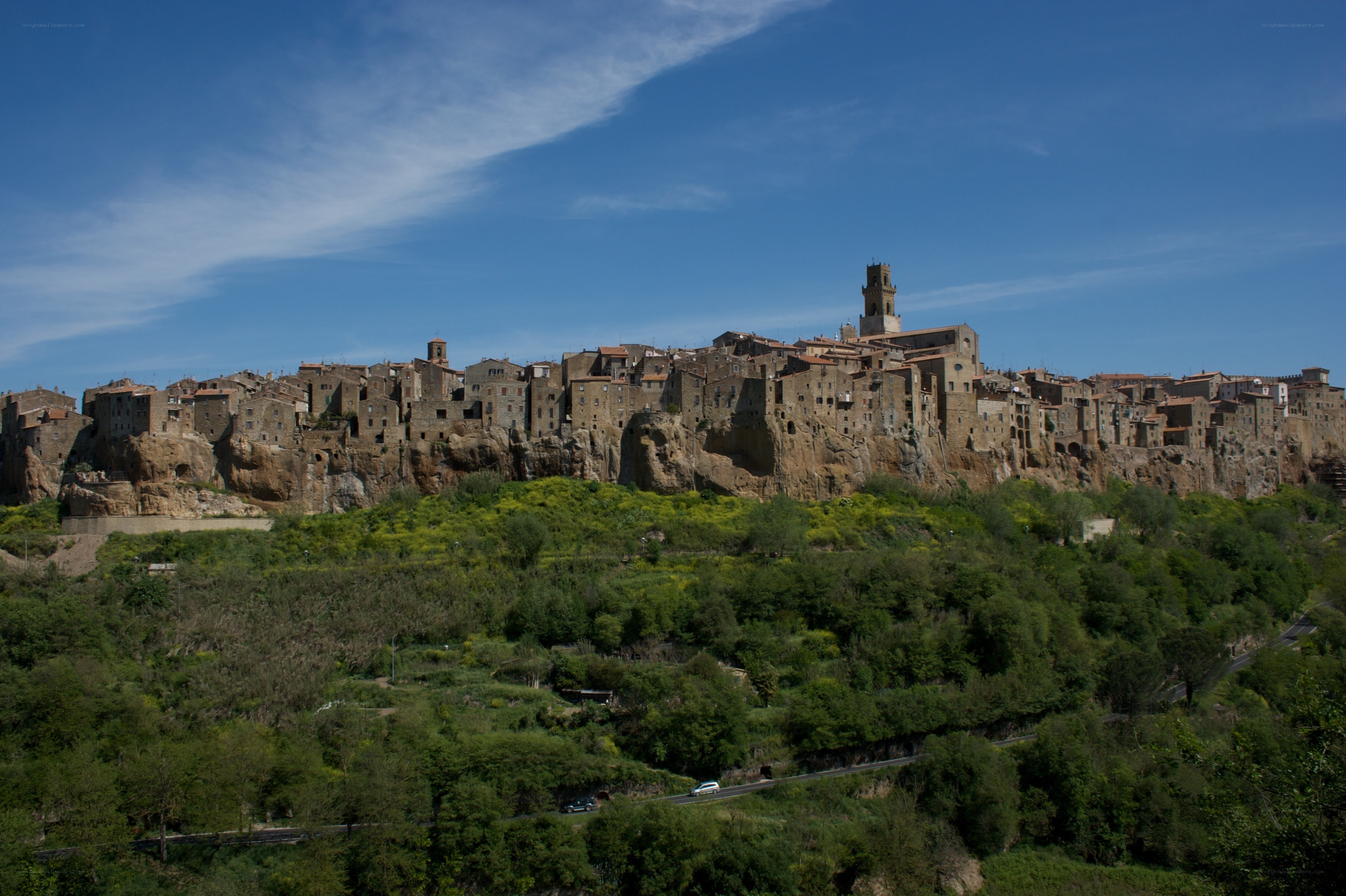 ancient town on a rocky cliff