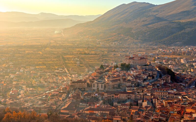 Ancient Town on Hillside — Orange
