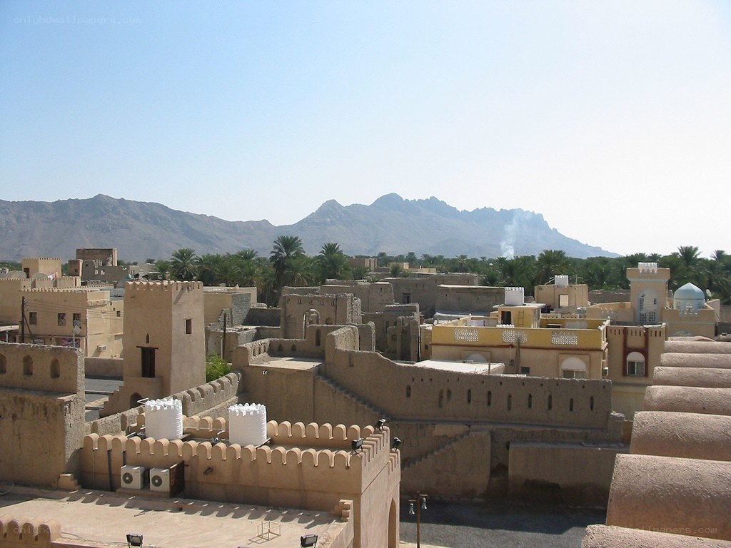 ancient town with mountains