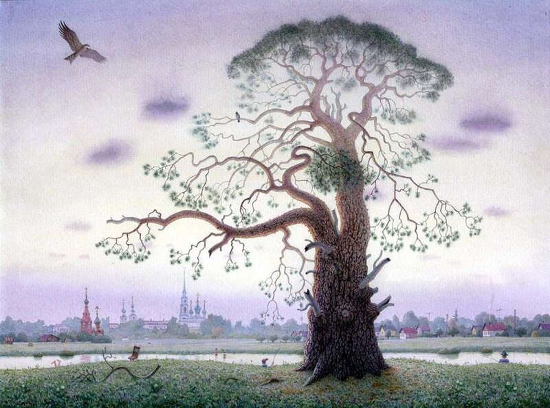 Ancient Tree by River