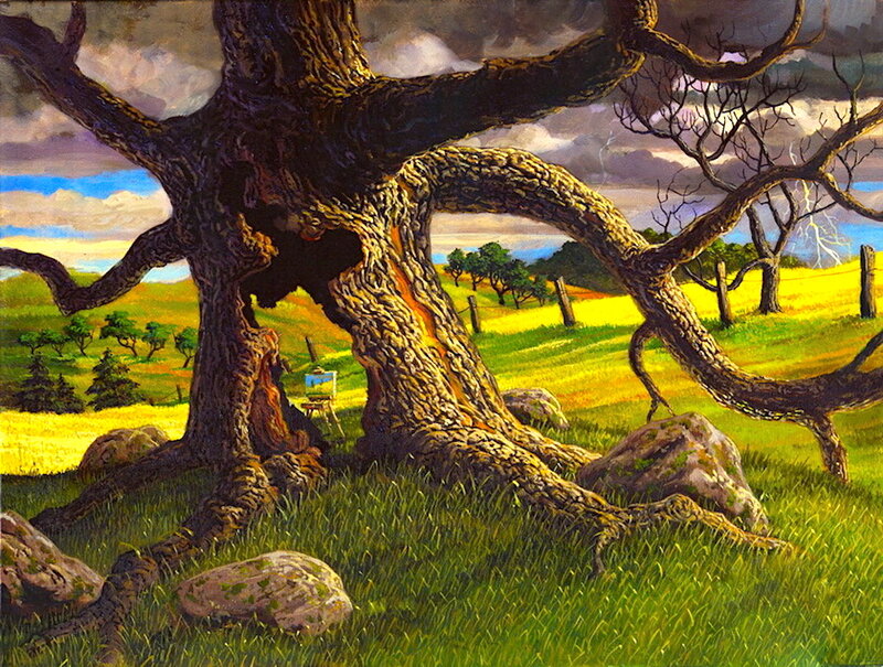 Ancient Tree in Field