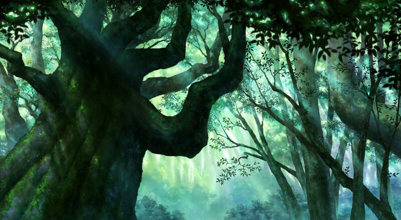 Ancient Tree in Forest — Green, Serene, Morning