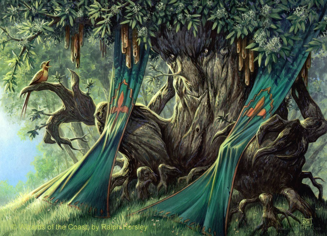 Ancient Tree Spirit with Bird
