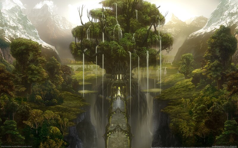 Ancient Tree Temple — Green, Serene, Morning