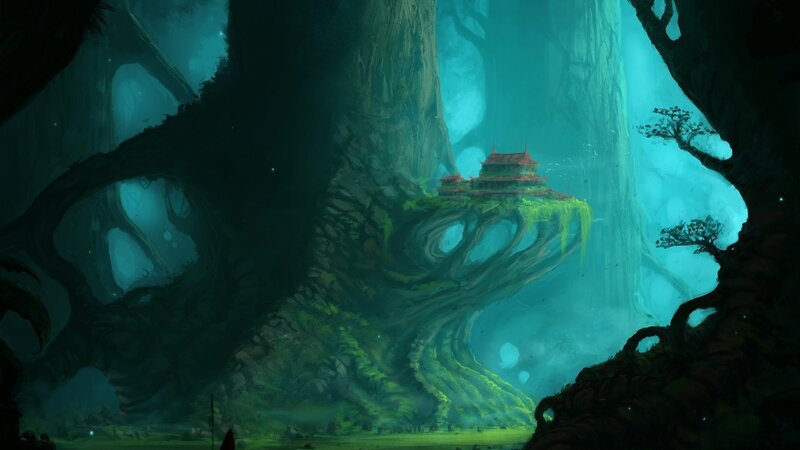 Ancient Tree with Temple