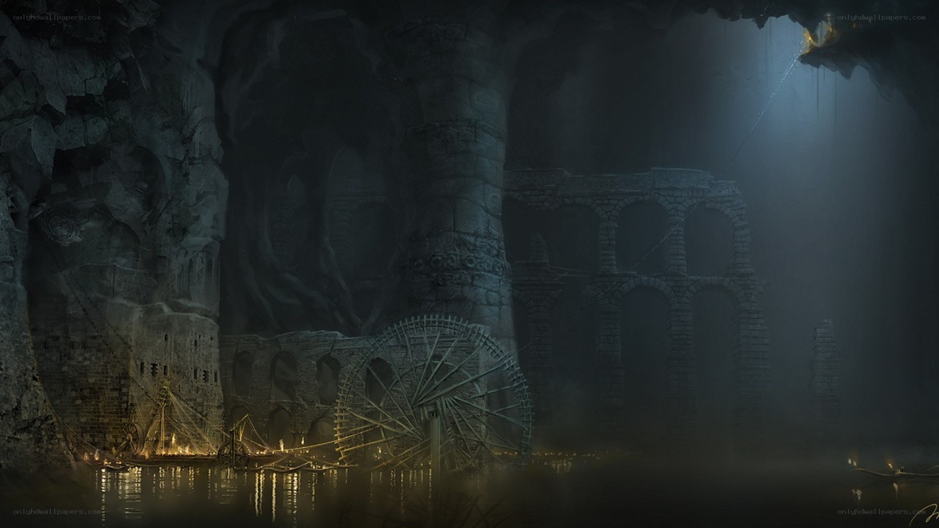 ancient underground watermill