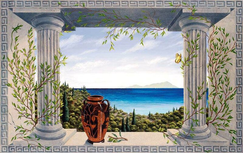 Ancient Vase on Balcony
