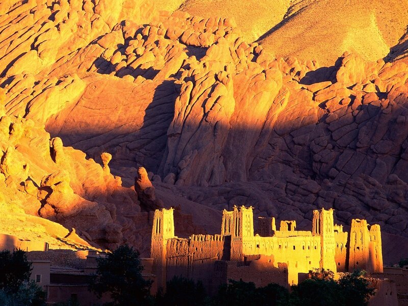 ancient village in desert canyon