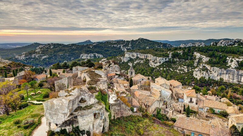 ancient village in rocky landscape