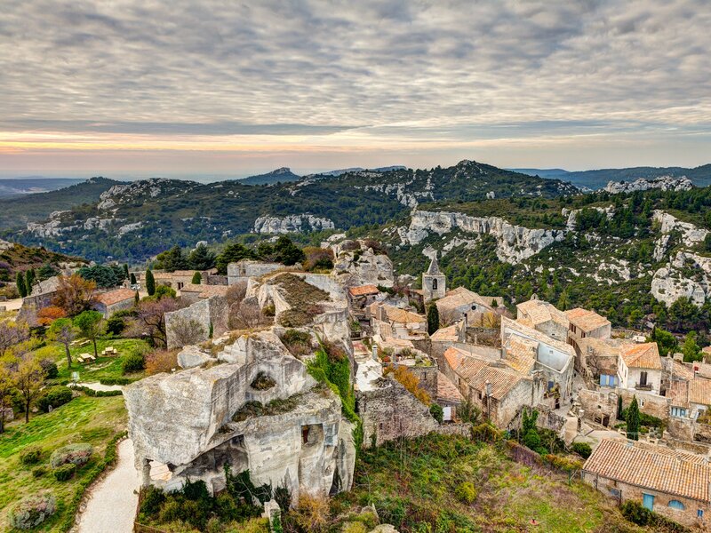 Ancient Village on Cliff — Gray, Serene