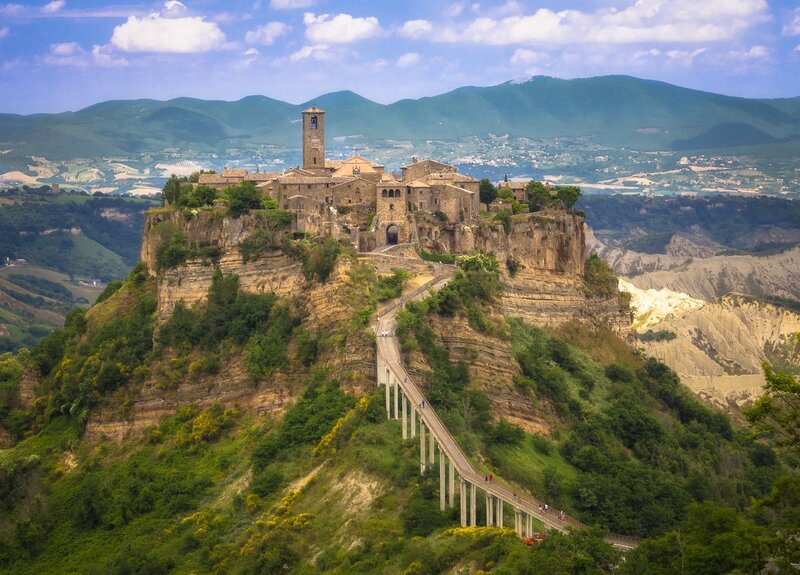Ancient Village on Cliff — Green, Serene
