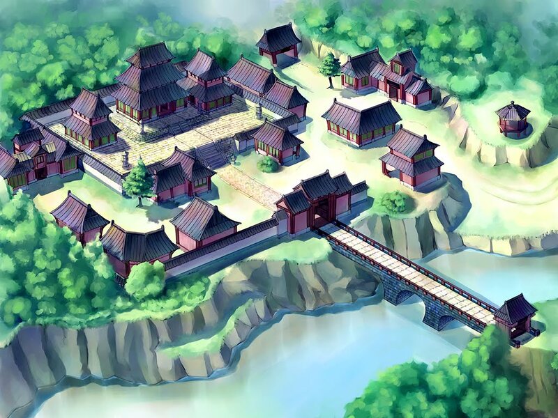 Ancient Village on Cliff — Green