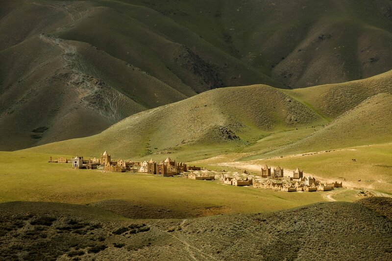 Ancient Village Ruins — Green, Serene, Afternoon