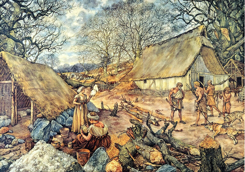 Ancient Village Scene
