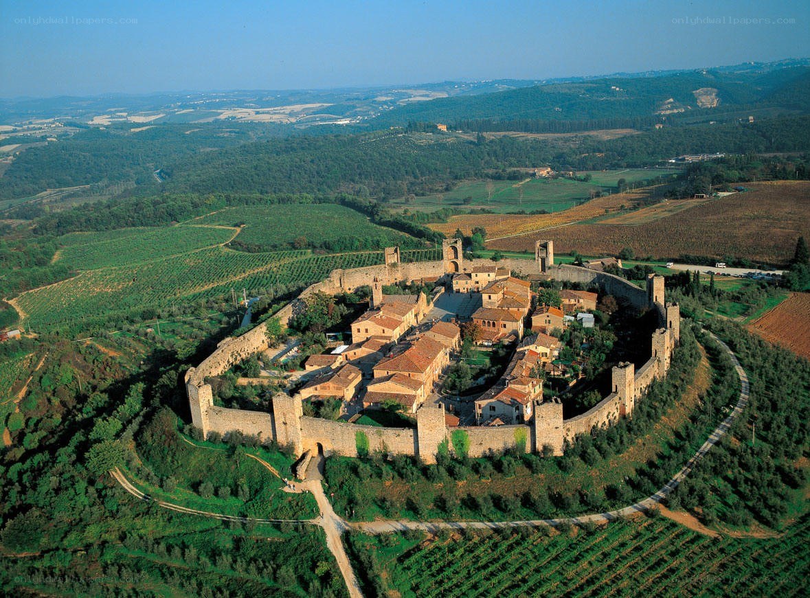 ancient walled town in tuscany