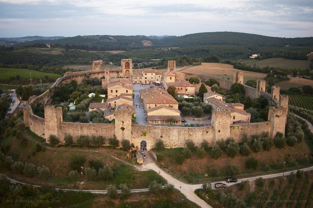 ancient walled town in tuscany