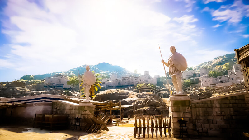 Ancient Warrior Statues — Blue