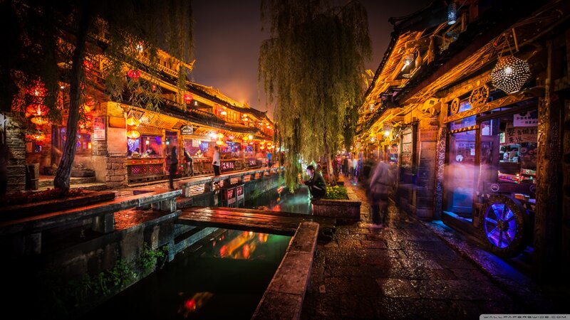 Ancient Water Town at Night