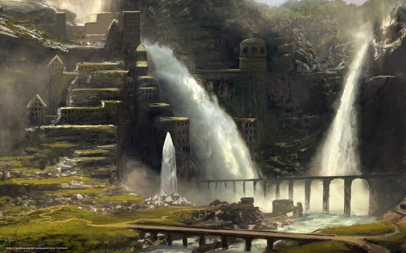 ancient waterfall city