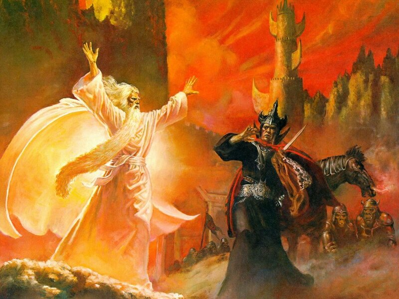 Ancient Wizard Confronting Dark Lord