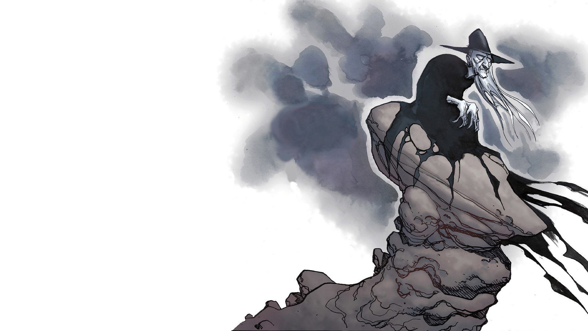 ancient wizard on a cliff
